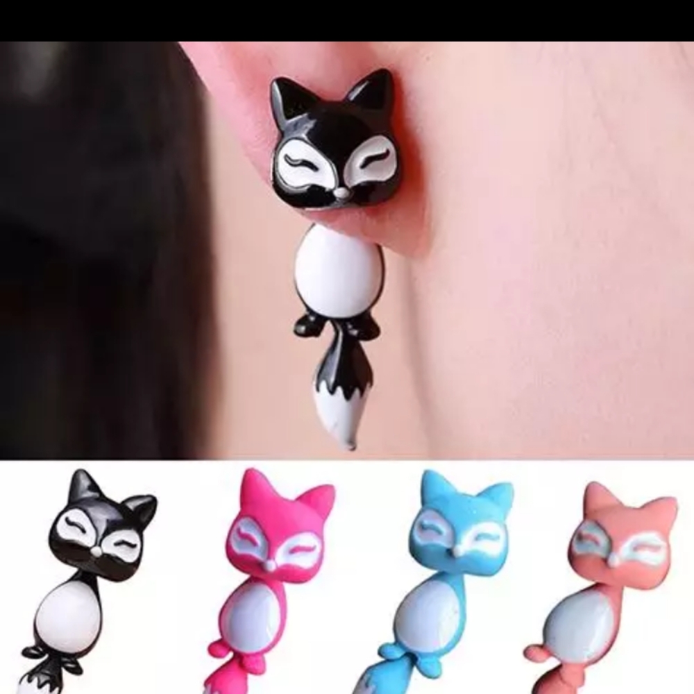 Fashion 5Pc Women Chic Cute 3D Fox Ear Stud Gift P